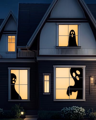 Ghost Halloween Window Silhouette Decorations - 3 Pack, Large 47x31.5 Inches, Ghost Style 1