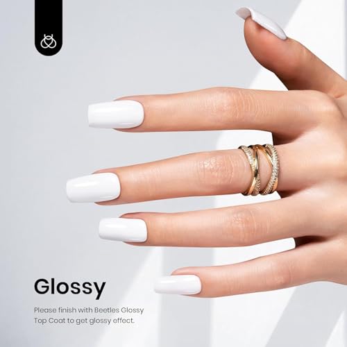 White Gel Nail Polish Set - 2 Pcs 15ml Creme White, Long-Lasting Glossy Finish