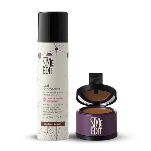Root Concealer Spray & Powder for Gray Hair Touch Up - Medium Brown