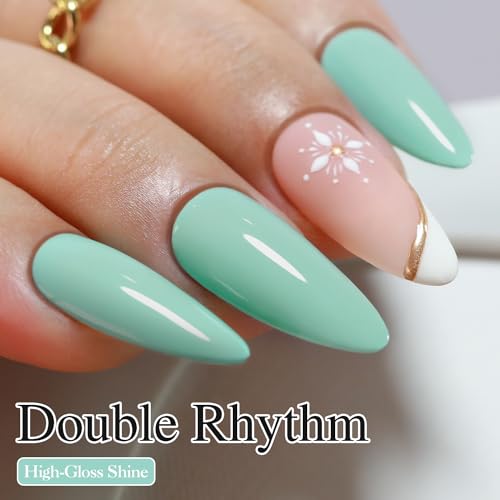Double Rhythm Light Blue Gel Nail Polish 15ML Soak Off Manicure DIY Salon