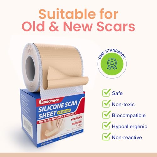 Silicone Scar Tape for Surgical & Keloid Scars, Reusable 1.6x60 Inch Roll