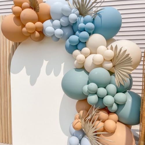 Orange and Blue Balloons Kit - 60 Pcs 12 Inch Party Decorations with Ribbons - Variation of THIS listing