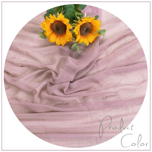 Dusty Pink 13.3ft Cheesecloth Table Runner 35x157 Inches Boho Wedding Decor