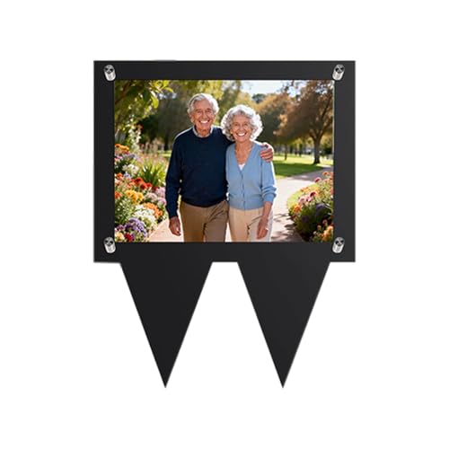 Waterproof 5x7 Grave Picture Frame - Black Outdoor Memorial Frame