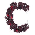 Fall Leaves Garland with Burgundy Maple & Black Rose Accents - 11.4ft Decorative Vine