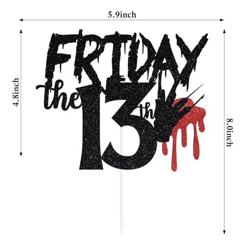 Halloween Themed 13th Birthday Cake Topper - Spooky Friday Vampire Zombie Decoration