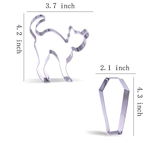 Large Halloween Cookie Cutter Set - 7 Stainless Steel Shapes for Baking & Crafts