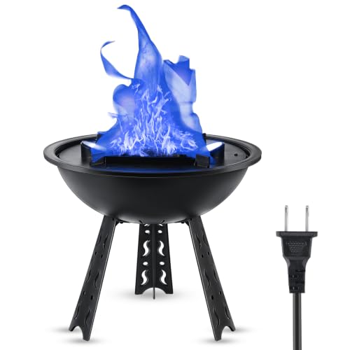Mystarry Blue 3D Fake Fire Flames Effect Light - Safe Flickering Campfire Lamp for Parties & Holidays