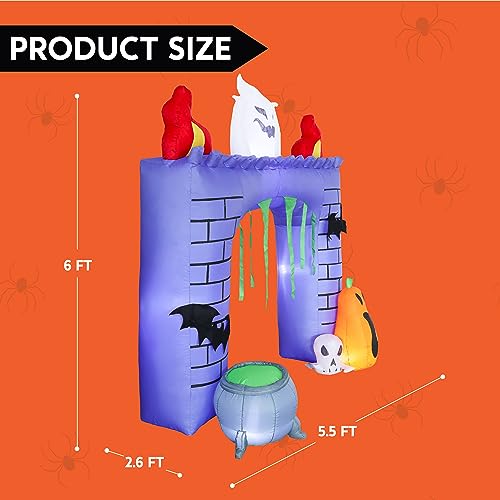 6 ft Halloween Inflatable Haunted Castle with LEDs for Car Trunk & Outdoor Decor