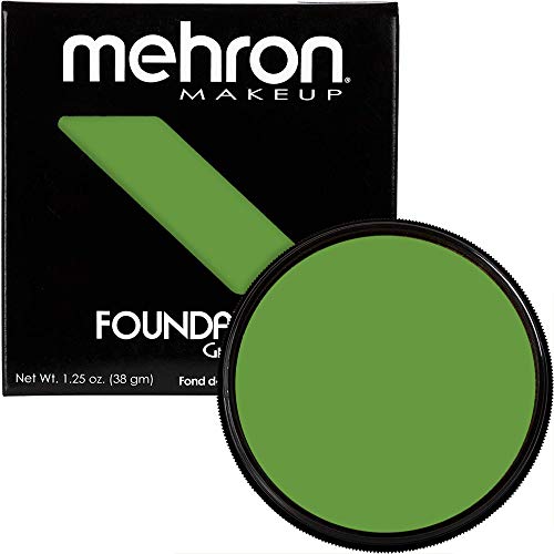 Mehron Greasepaint Foundation Face & Body Paint - Green 1.25oz - Professional Makeup