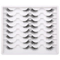 Half False Eyelashes Wispy Cat Eye Look Pack - 2 Styles, 16 Pairs, Fluffy Lashes for Natural & Glam Makeup - Lovely Variation