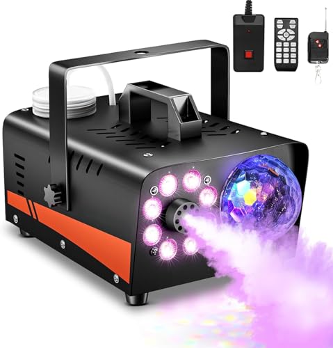 800W Fog Machine with 4500 CFM Output, Disco Lights & Remote Control for Parties