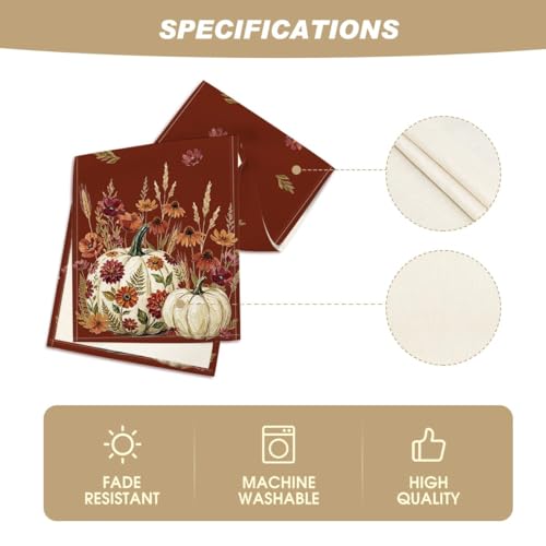 Brown 13x108 Inch Polyester Fall Table Runner for Home & Party Decor