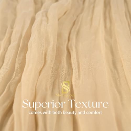 Beige Cheesecloth Table Runner 17x108 Inches - Pack of 12, Boho Home Decor