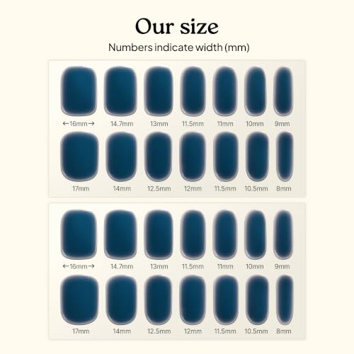 Semi Cured Gel Nail Strips - After Dark Navy Nail Wraps, Easy Sun & UV Cure