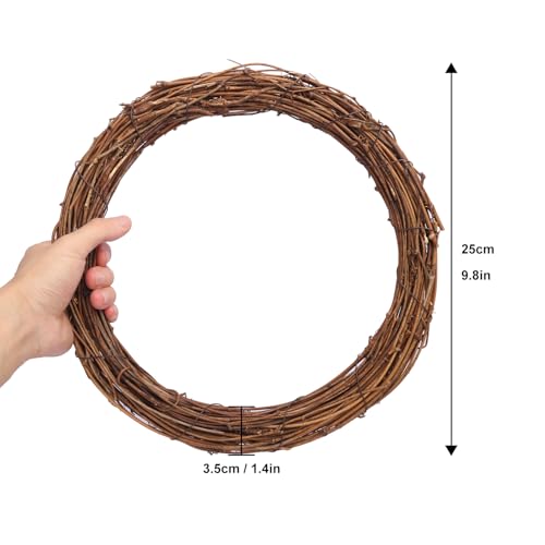 Natural Grapevine Wreath Set - 7 Pieces 12 Inch Brown DIY Craft Base