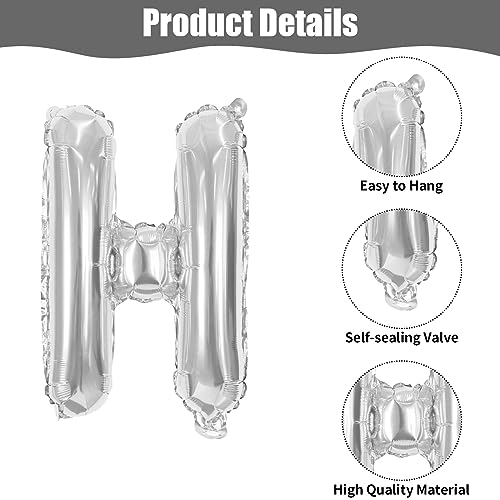 Silver Happy Birthday Balloons Banner Set - 16 Inch Foil Letters & Confetti Balloons