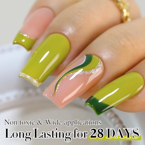 Gel Nail Polish 15ML - Same Color & Bottle - Olive Green - Double Rhythm