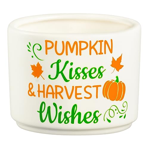 Mini Autumn Ceramic Candy Dish Set - Pumpkin & Maple Leaves, 3.5x2.8 Inches - Fall Decor, Thanksgiving Tableware (Variation of 1)