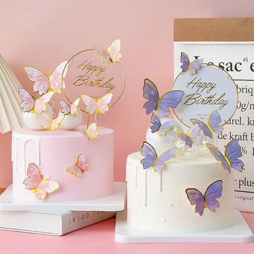 Butterfly Cupcake Toppers 3D Multicolor Cake Decorations Party Supplies