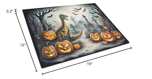 Halloween Dinosaur Glass Cutting Board Large Decorative Kitchen Chopping & Serving Board - Variation of THIS listing