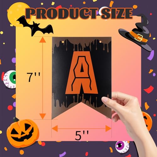 Halloween Banner Hanging Paper Garland - Black Halloween Party Decor