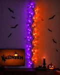 8 Modes 6 Ft Halloween Vine Lights with Purple & Orange LEDs, Timer, Battery Operated
