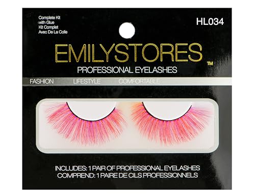 Red Halloween False Eyelashes - Dramatic Costume Makeup, Reusable, 1 Pair