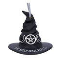 Halloween & Christmas Witch Hat Ornament - Gothic Decor, Hand-Painted Resin, 9cm