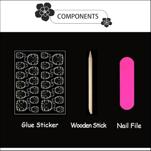 Black Y2K Press On Nails Medium Almond Gothic False Nails Style-20