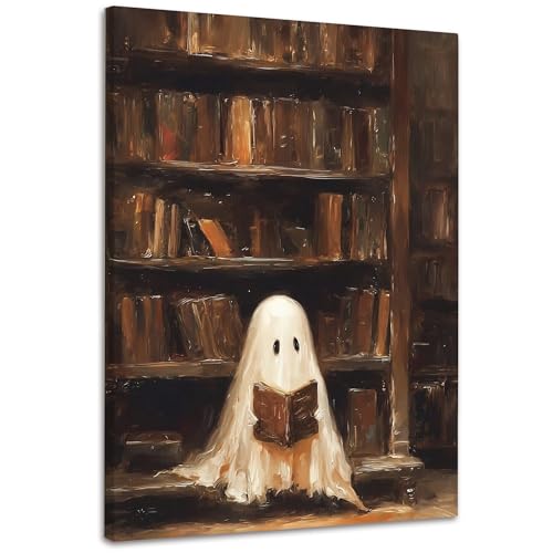 Halloween Ghost Wall Art Decor - Fall Variation 5, 11x14 Canvas Print
