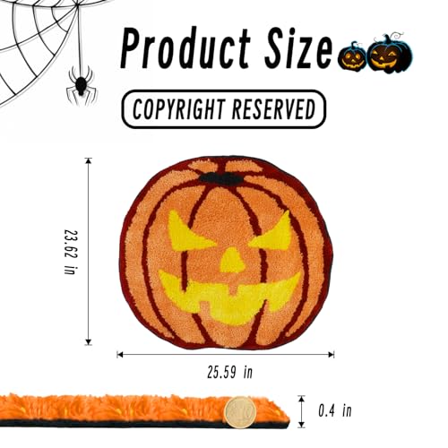 Halloween Pumpkin Bath Rug - Non Slip Doormat for Bathroom & Kitchen Decor - Pumpkin Variation