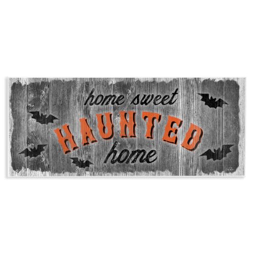 Haunted Home Bats Wall Plaque - 17 x 7 Inch Halloween Decor with Rustic Finish - Variation of Haunted Home Bats