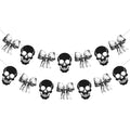 Gothic Skull and Bow Party Banner Set - Spooky Halloween & Birthday Decorations