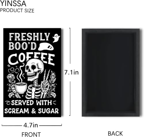 Halloween Coffee Sign Wooden Decor for Coffee Bar Fall Ghost Festive Kitchen Accent