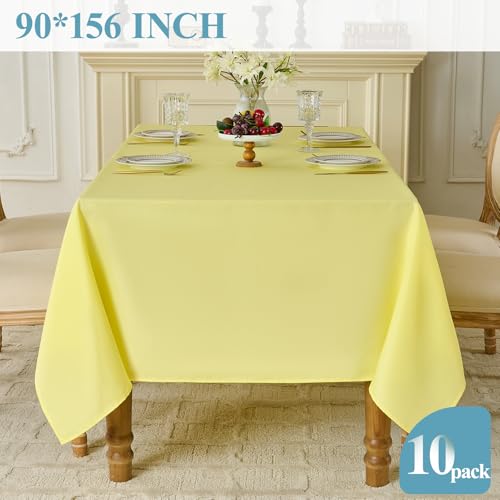 Yellow Rectangle Tablecloth Pack of 10 - 90x156 Inch for 8ft Tables