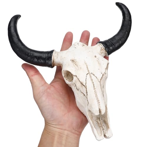Halloween Cow Skull Wall Decor - Rustic Resin Wall Hanging Ornament