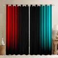 Feelyou Ombre Geometric Window Curtains for Kids Teens Women - Red Teal, 42W x 63L, Pack of 2