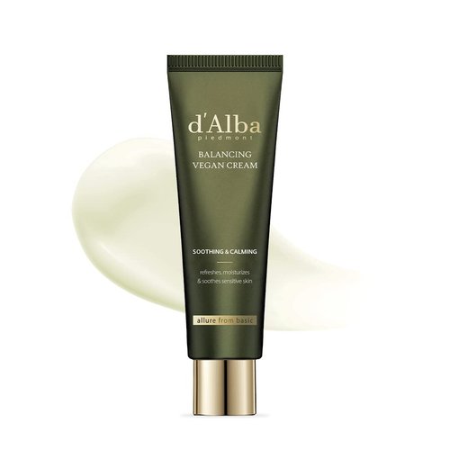 d'alba Piedmont Italian White Truffle Mild Skin Balancing Vegan Cream, Hydrating and Gentle Moisturizer, Mild pH Balancing Cream with White Truffles for Sensitive Skin, Watery Lightweight Texture