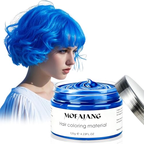 Blue Hair Wax Spray - Temporary Hair Color for Cosplay & Parties - 4.23 oz