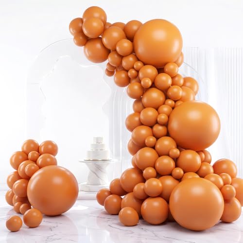 Burnt Orange Balloon Set - 129pcs Latex Balloon Kit for Parties, Weddings & Fall Decor - Variation: Burnt Orange / 1