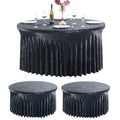 2 Pack Black Velvet Round Tablecloths for 60-Inch Tables - Wedding & Banquet