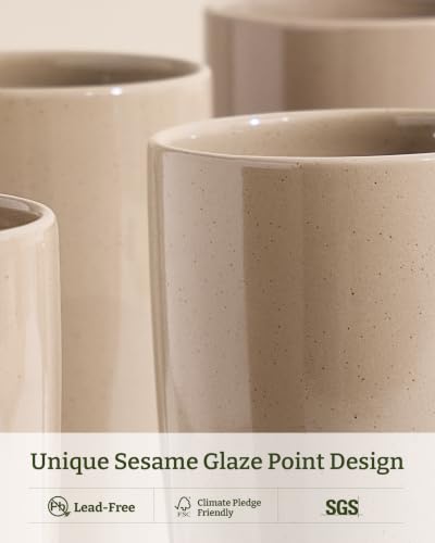 Milkyway Cinnamon Brown Coffee Mug Set of 2 - 20oz Large Ceramic Mugs, Rustic Glaze