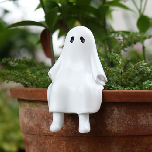 Halloween Ghost Figurine - Sitting Posture Resin Ghost Statue - Style 7