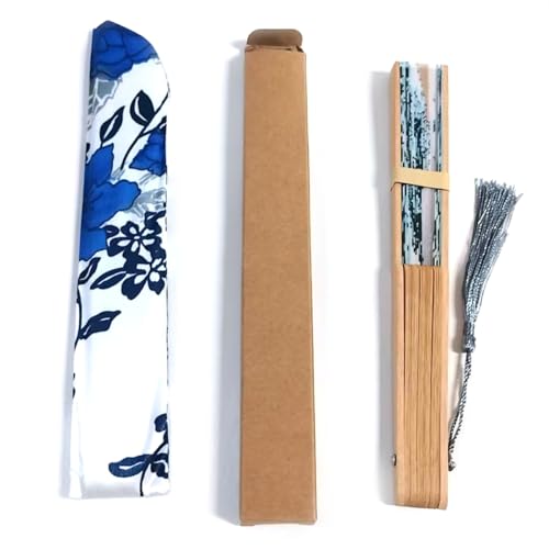 Japanese Handheld Fan - Medium Multicoloured Silk Bamboo for Dancing & Wedding