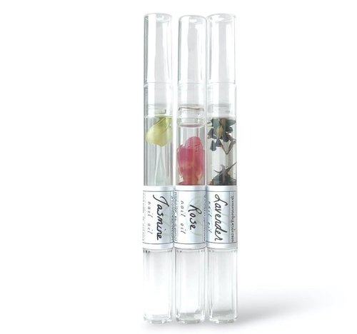 Greenmade Goods Cuticle Oil Trio – Lavender, Jasmine & Rose Pens with Real Flower Petals – Nourishes, Strengthens, Repairs & Protects – Natural Gift Set (3 Pack)