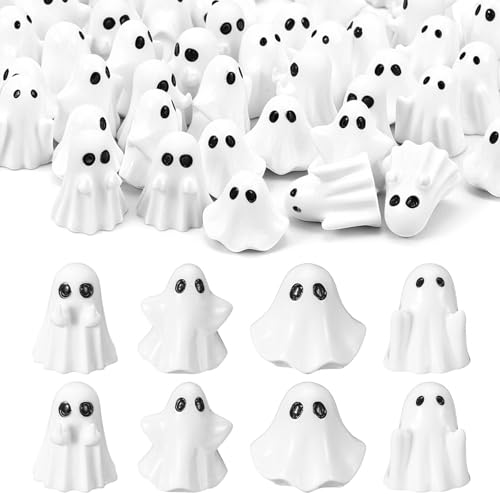 Mini Ghost Figurines Set - 60 Waterproof Resin Halloween Decorations