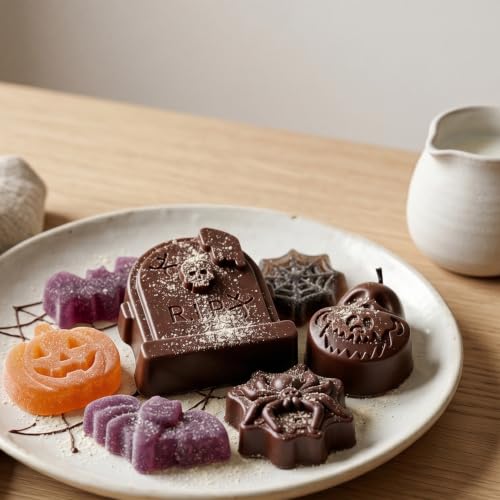 8 Cavity Halloween Silicone Chocolate Molds for Candies & Baking