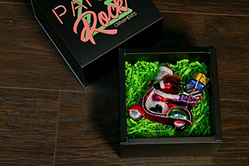 Moped Santa Ornament - Large Holiday Xmas Decoration - Santa Collection