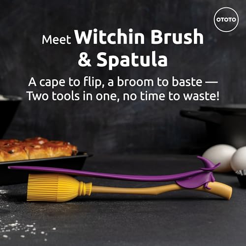 OTOTO Witchin Basting Brush & Silicone Spatula Set - Halloween Gothic Kitchen Gift